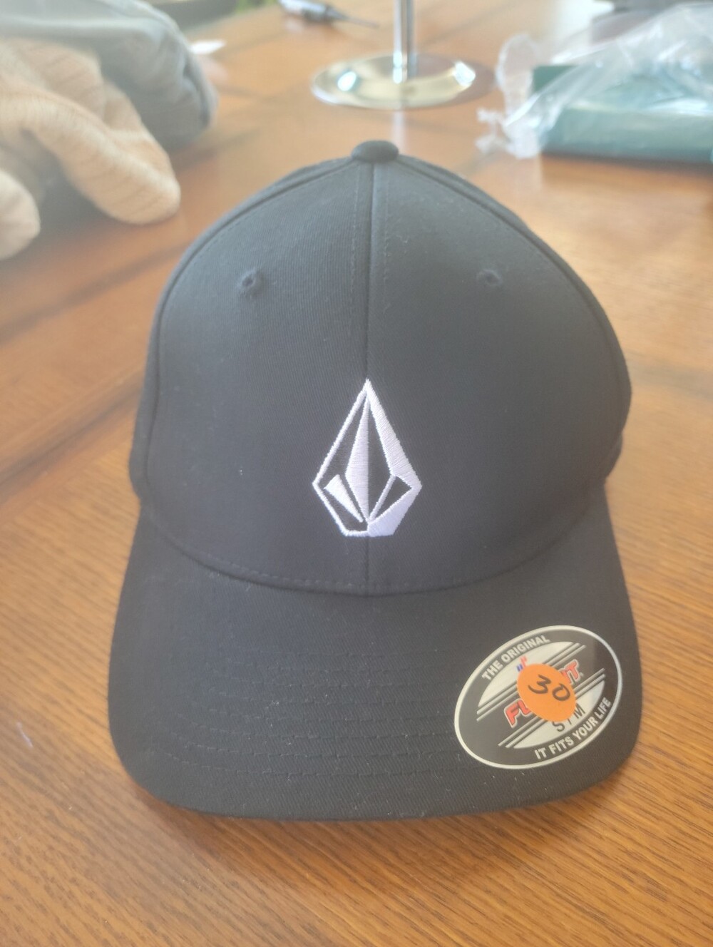 Volcom Black Hat with White Emblem
